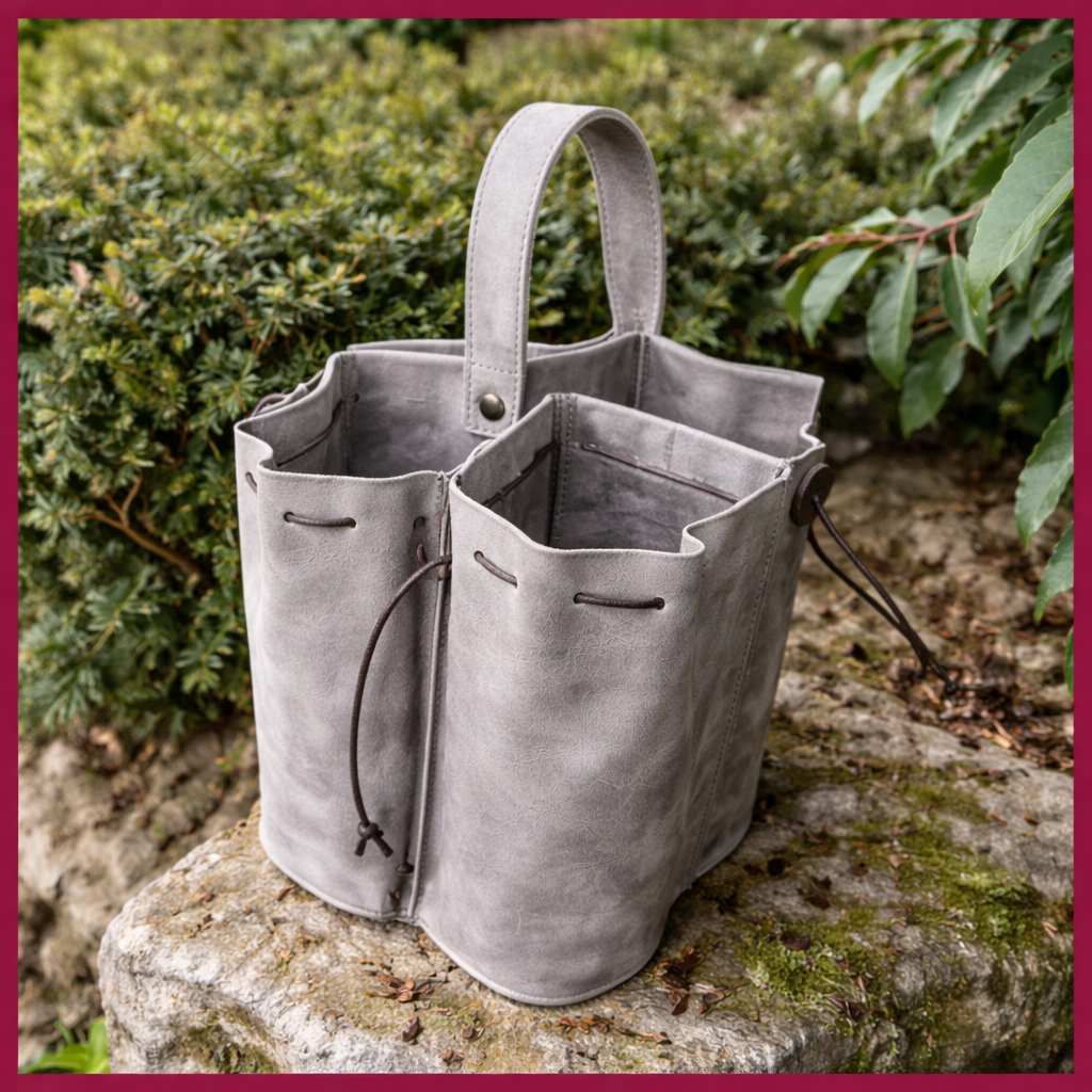 Fiaschetta porta bottiglia pelle artigianale italiana design elegante